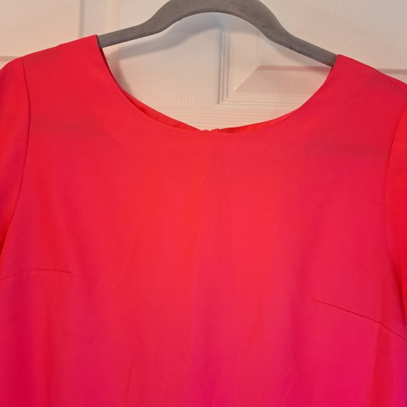 J. Crew Bright Pink Laser Cutout Short Sleeved Top with Keyhole Size XS - Picture 3 of 5
